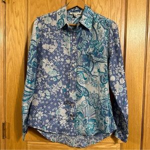 Vintage Coldwater Creek silk long sleeve button front blouse